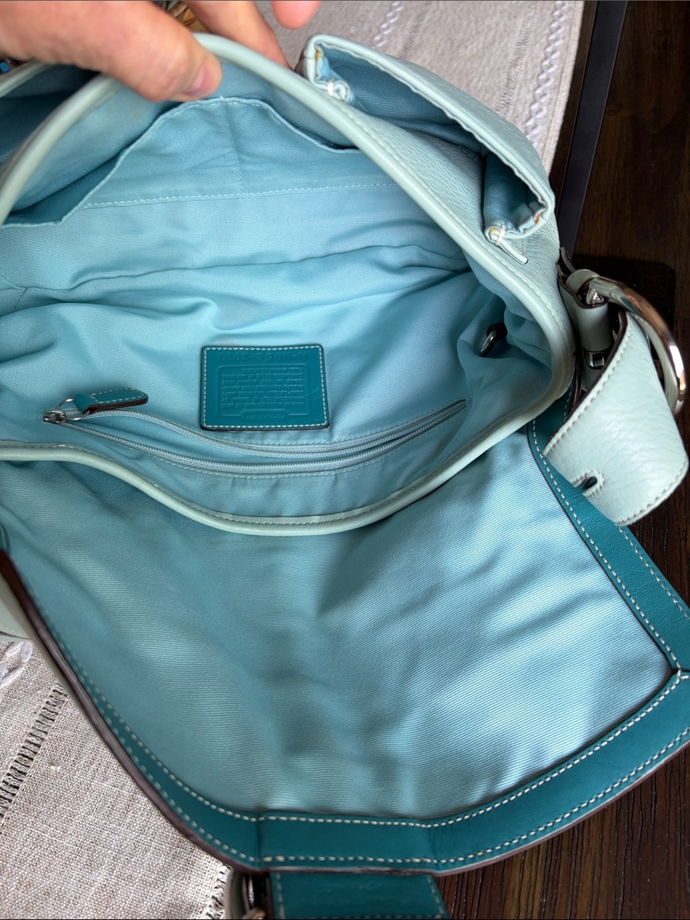 Vintage Coach SoHo HOBO RARE Light Turquoise Tiffany Blue - Picture 13 of 16